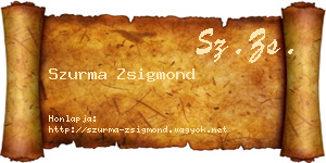 Szurma Zsigmond névjegykártya