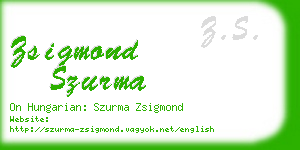 zsigmond szurma business card